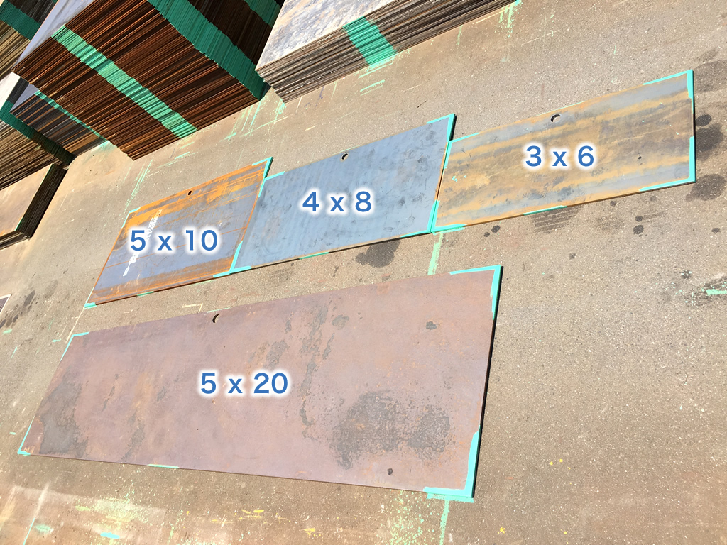 敷鉄板 4×8 16mm厚 仮設 養生 重機 敷き鉄板(16×1，219×2，438m)-